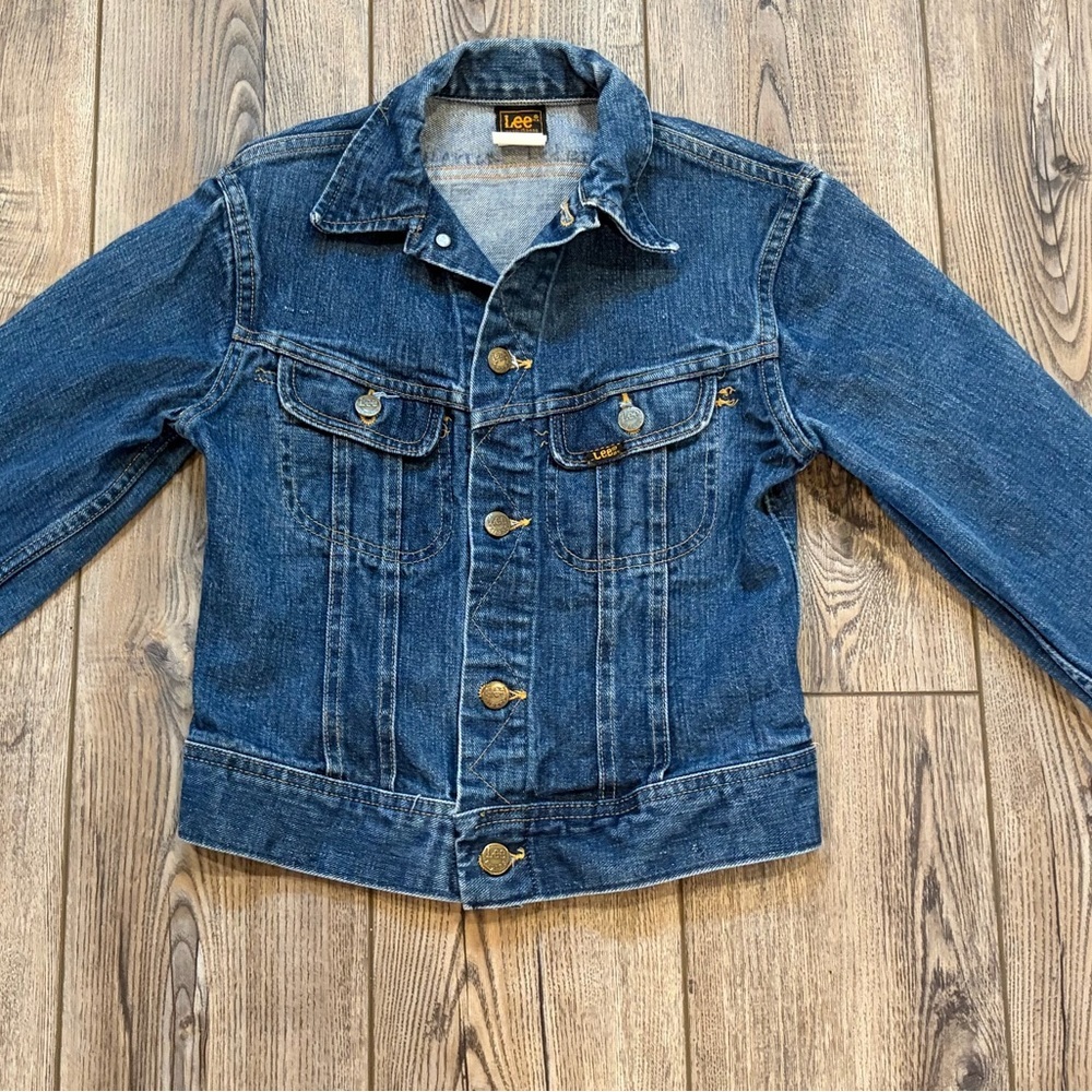 Vintage Lee USA Denim Jacket Classic Trucker Faded Blue youth 14 - Picture 4 of 11